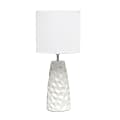Simple Designs Sculpted Ceramic Table Lamp, 17-1/2"H, Off-White Shade/Off-White Base