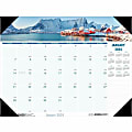House of Doolittle Monthly Desk Pad Calendar Earthscapes Coastlines 22 x 17 Inches - Monthly - 1 Year - January to December - 1 Month Single Page Layout - 22" x 17" - Desk - Multicolor, Black Leatherette Reinforced Corners - Paper 1 thumbnail image