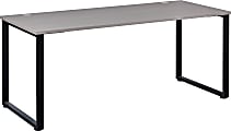 Hirsh 59"W Open Writing Desk, Gray Elm/Black 1 thumbnail image