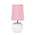 Simple Designs Studded Texture Ceramic Table Lamp, 11-3/8"H, Pink Shade/White Base 1 thumbnail image