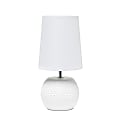 Simple Designs Studded Texture Ceramic Table Lamp, 11-3/8"H, White Shade/White Base