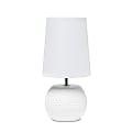 Simple Designs Studded Texture Ceramic Table Lamp, 11-3/8"H, White Shade/White Base 1 thumbnail image