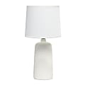 Simple Designs Textured Linear Ceramic Table Lamp, 15-3/4"H, White Shade/Off-White Base