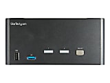 StarTech.com 2 Port Triple MonitorPort KVM Switch 4K 60Hz UHD HDR, DP 1.2 KVM Switch, 2-Pt USB 3.0 Hub, 4x USB HID, Audio, Hotkey 1 thumbnail image