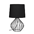 Simple Designs Geometrically-Wired Table Lamp, 19-3/4"H, Black Shade/Black Base