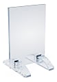 Azar Displays Dual-Stand Vertical/Horizontal Acrylic Sign Holders, 5"H x 3"W x 3-1/2"D, Clear, Pack Of 10 Holders