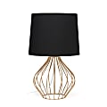 Simple Designs Geometrically-Wired Table Lamp, 19-3/4"H, Black Shade/Copper Base 1 thumbnail image