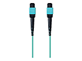 Belkin 2M MTP to MTP MPO Fiber Optic Cable, 40GB Aqua, 50/125, OM3, Plenum - Patch cable - MTP/MPO multi-mode (F) to MTP/MPO multi-mode (F) - 2 m - fiber optic - simplex - 50 / 125 micron - OM3 - plenum