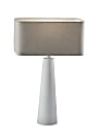 Adesso® Lillian Table Lamp, 25-1/2"H, Soft Taupe Shade/White Base
