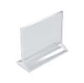 Azar Displays Acrylic Horizontal 2-Sided Sign Holders, 5-1/2"H x 7"W x 3"D, Clear, Pack Of 10 Holders