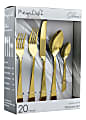 MegaChef Gibbous Stainless-Steel 20-Piece Flatware Utensil Set, Gold