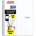 Five Star® Wirebound Notebook Plus Study App, 8-1/2" x 11", 1 Subject, College Ruled, 100 Sheets, White