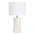 Simple Designs Ceramic Hourglass Table Lamp, 16-1/2"H, White Shade/Off-White Base