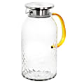 Mr. Coffee Heat-Resistant Borosilicate Glass Pitcher With Strainer Lid, 62 Oz, Clear/Amber