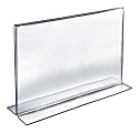 Azar Displays Acrylic Horizontal Sign Holders, 11"H x 14"W x 3"D, Clear, Pack Of 10 Holders 1 thumbnail image
