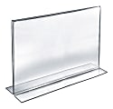 Azar Displays Acrylic Horizontal Sign Holders, 11"H x 14"W x 3"D, Clear, Pack Of 10 Holders
