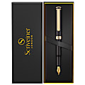 Scriveiner EDC Luxury Fountain Pen, Medium Nib, 0.7 mm, Black Barrel, Black And Blue 1 thumbnail image