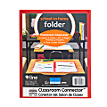 C-Line Classroom Connector School-To-Home Folder, 8-1/2" x 11", Red