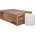Genuine Joe Centerpull Towel Rolls - 8.13" Width x 7.56" Length - 600 Sheets/Roll - 3" Core - White - Virgin Fiber - 6 / Carton 1 thumbnail image
