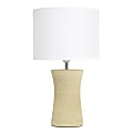 Simple Designs Ceramic Hourglass Table Lamp, 16-1/2"H, White Shade/Beige Base 1 thumbnail image