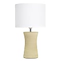 Simple Designs Ceramic Hourglass Table Lamp, 16-1/2"H, White Shade/Beige Base