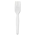 Genuine Joe Heavyweight White Plastic Forks - 100 / Box - 4000 Piece(s) - 4000/Carton - Fork - 4000 x Fork - Disposable - Polystyrene - White 1 thumbnail image