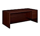 HON® 10500 72"W Single-Pedestal Computer Desk With Pedestal On Right/Left Return, Mahogany