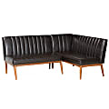 Baxton Studio Daymond 2-Piece Dining Nook Banquette Set, Dark Brown/Walnut 1 thumbnail image