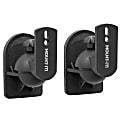 Mount-It! Dual Low Profile Steel Universal Speaker Wall Mounts, 6”H x 6”W x 9”D, Black, Set Of 2 Mounts