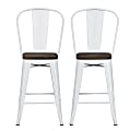 DHP Luxor Metal Counter Stool, White, Set Of 2 1 thumbnail image