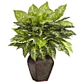 Nearly Natural 23"H Silk Dieffenbachia Plant With Decorative Vase