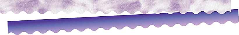 Barker Creek Double-Sided Scalloped Edge Borders, 2-1/4" x 36, Purple Tie-Dye And Ombré, Pack Of 13 Borders