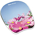 Fellowes® Gel Mouse Pad With Wrist Rest, Pink Flowers