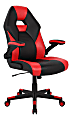 RS Gaming™ RGX Faux Leather High-Back Gaming Chair, Black/Red, BIFMA Compliant