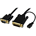 StarTech.com 10ft DVI to VGA Active Converter Cable - DVI-D to VGA Adapter - Black 1 thumbnail image