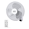 Black+Decker 3-Speed Oscillating Wall Fan With Remote, 18"H x 12"W x 12"D, White 1 thumbnail image