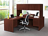 HON® 10700 66"W Single-Pedestal Computer Desk With Pedestal On Left, Mahogany