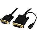 StarTech.com 3ft DVI to VGA Active Converter Cable - DVI-D to VGA Adapter - 1920x1200 - First End: 1 x DVI-D Male Digital Video, First End: 1 x Type B Male Micro USB - Second End: 1 x HD-15 Male VGA