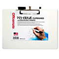 Officemate® Dry-Erase Wood Clipboard With Pen Holder And Marker, Horizontal, 8-1/2" x 11-3/4", White, Total Qty 1 1 thumbnail image