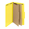 Smead® Pressboard Classification Folders With SafeSHIELD® Fasteners, 2 Dividers, Legal Size, 100% Recycled, Yellow, Box Of 10 1 thumbnail image