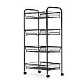 Mind Reader 4-Tier Metal Rolling Utility Cart Storage Organizer, 33"H x 12-1/2"W x 19-1/2"L, Black 1 thumbnail image