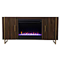 SEI Furniture Dashton Color-Changing Fireplace, 27”H x 55”W x 16-1/2”D, Brown/Gold 1 thumbnail image