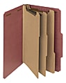 Smead® Pressboard Classification Folders, 3 Dividers, Legal Size, 100% Recycled, Red, Box Of 10 1 thumbnail image