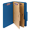 Smead® Pressboard Classification Folders With Pocket-Style Divider And SafeSHIELD® Fastener, Legal Size, 100% Recycled, Dark Blue, Box of 10 1 thumbnail image