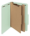 Smead® Pressboard Classification Folders, 2 Dividers, Legal Size, 100% Recycled, Gray/Green, Box Of 10