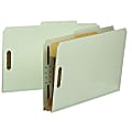 Smead® Pressboard Classification Folders, 1 Divider, Legal Size, 100% Recycled, Gray/Green, Box Of 10 1 thumbnail image