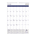 Blueline® DuraGlobe™ Monthly Wall Calendar, 12" x 17", White, January to December 2018 (C171203-18)