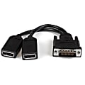 StarTech.com LFH 59 Male To Dual Female DisplayPort DMS 59 Cable, 8"