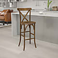 Flash Furniture HERCULES Series Wood Barstool With Cross Back, Dark Antique 1 thumbnail image