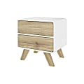 Bestar Alhena End Table, 19-13/16"H x 19-3/4"W x 15-13/16"D, UV White/Sandy Brown Oak 1 thumbnail image
